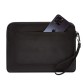 Кожаный чехол для ноутбука на молнии с карманом и хлястиком на руку черный BlankNote
