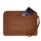 Кожаный чехол для ноутбука на молнии с карманом и хлястиком на руку светло-коричневый BlankNote