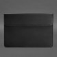 Кожаный чехол-конверт на магнитах для MacBook 14 черный Crazy Horse BlankNote