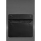 Кожаный чехол-конверт на магнитах для MacBook 14 черный Crazy Horse BlankNote