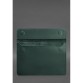 Шкіряний чохол-конверт на магнітах для MacBook 14 зелений Crazy Horse BlankNote