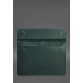 Кожаный чехол-конверт на магнитах для MacBook 13 зеленый  Crazy Horse BlankNote