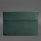 Кожаный чехол-конверт на магнитах для MacBook 13 зеленый  Crazy Horse BlankNote