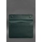 Шкіряний чохол-конверт на магнітах для MacBook 14 зелений BlankNote