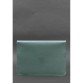 Кожаный чехол-конверт на магнитах для MacBook 14 бирюзовый BlankNote