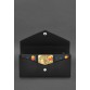 Кожаный  клатч (портмоне) на кнопке 5.0 Черный краст BlankNote