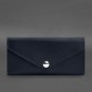 Кожаный  клатч (портмоне) на кнопке 5.0 Синий BlankNote