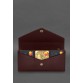 Кожаный  клатч (портмоне) на кнопке 5.0 Бордовый BlankNote
