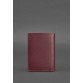 Женская кожаная обложка для паспорта бордовая краст BlankNote
