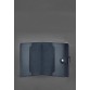 Шкіряна обкладинка-портмоне для посвідчення офіцера темно-синя BlankNote