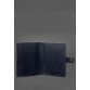 Шкіряна обкладинка-портмоне для посвідчення офіцера темно-синя BlankNote