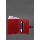 Шкіряна обкладинка-портмоне для посвідчення офіцера червона BlankNote