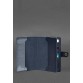 Шкіряна обкладинка-портмоне для військового квитка темно-синя BlankNote