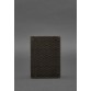Шкіряна обкладинка для паспорта карбон темно-коричнева BlankNote