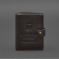 Шкіряна обкладинка-портмоне для військового квитка офіцера запасу (вузький документ) темно-коричневий BlankNote