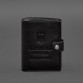 Шкіряна обкладинка-портмоне для військового квитка офіцера запасу (вузький документ) чорна BlankNote
