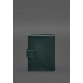 Шкіряна обкладинка-портмоне для військового квитка офіцера запасу (вузький документ) зелений BlankNote