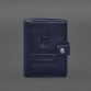 Кожаная обложка-портмоне для военного билета офицера запаса (узкий документ) синий BlankNote