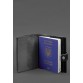 Кожаная обложка-портмоне на паспорт с гербом Украины 25.0 Черная Crazy Horse BlankNote