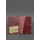 Женская кожаная обложка для паспорта с окошком бордовая краст BlankNote