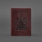 Кожаная обложка для паспорта с канадским гербом бордовая Crazy Horse BlankNote