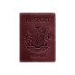 Кожаная обложка для паспорта с украинским гербом бордовая BlankNote