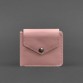 Кожаній кошелёк на кнопке розовый BlankNote