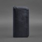 Шкіряний гаманець блискавки темно-синій BlankNote