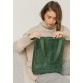 Шкіряна жіноча сумка шоппер Бетсі зелена BlankNote