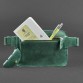 Зеленая сумка на пояс с натуральной кожи  BlankNote