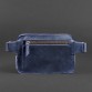 Кожаная сумка на пояс темно-синего цвета  BlankNote