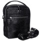 Шикарная мужская сумочка из кожи черный лазер Desisan