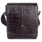 Шкіряна сумка через плече з фактурою коричневий крокодил Desisan