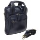 Синяя кожаная сумка через плечо с двумя удобными ручками Tony Bellucci