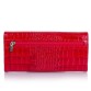 Шкіряний лаковий гаманець червоного кольору Canpellini