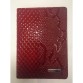 Обкладинка для паспорта зі шкіри з червоним візерунком Karya
