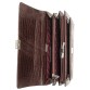 Кожаный классический портфель с фактурой коричневый крокодил Karya