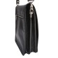 Чёрная кожаная сумка через плечо из кожаным подкладом Newery N4227GA Newery