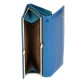 Лаковый кожаный кошелек голубого цвета Bretton