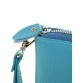 Шкіряний блакитний гаманець на блискавки DrBond
