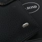 Чорний шкіряний гаманець на кнопці DrBond