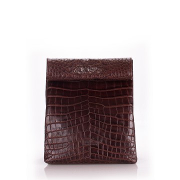 Женская сумка Poolparty aligator-lunchbox-brown