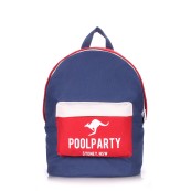 Рюкзаки підліткові Poolparty backpack-darkbl-red-wh