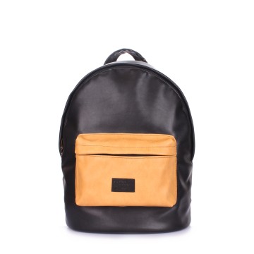 Рюкзаки подростковые Poolparty backpack-pu-black-orange