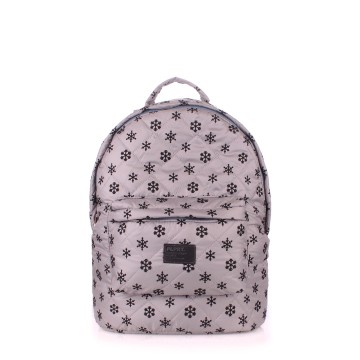 Рюкзаки подростковые Poolparty backpack-snowflakes-grey