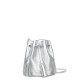 Срібна шкіряна сумочка на зав&#39;язках Bucket Poolparty