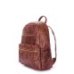 Рюкзак женский кожаный Mini коричневый с тиснением под крокодила Poolparty