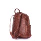 Рюкзак женский кожаный Mini коричневый с тиснением под крокодила Poolparty