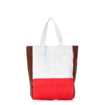 Молодёжна сумка Poolparty triplex-white-red-brown
