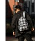 Чоловічий рюкзак Brix чорно-білий із шаховим принтом Sambag
